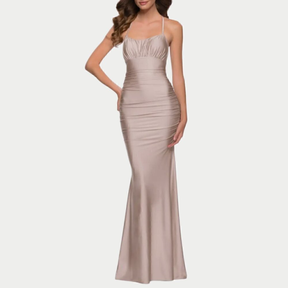 La Femme Shiny Jersey Trumpet Gown Size 4 #6155867